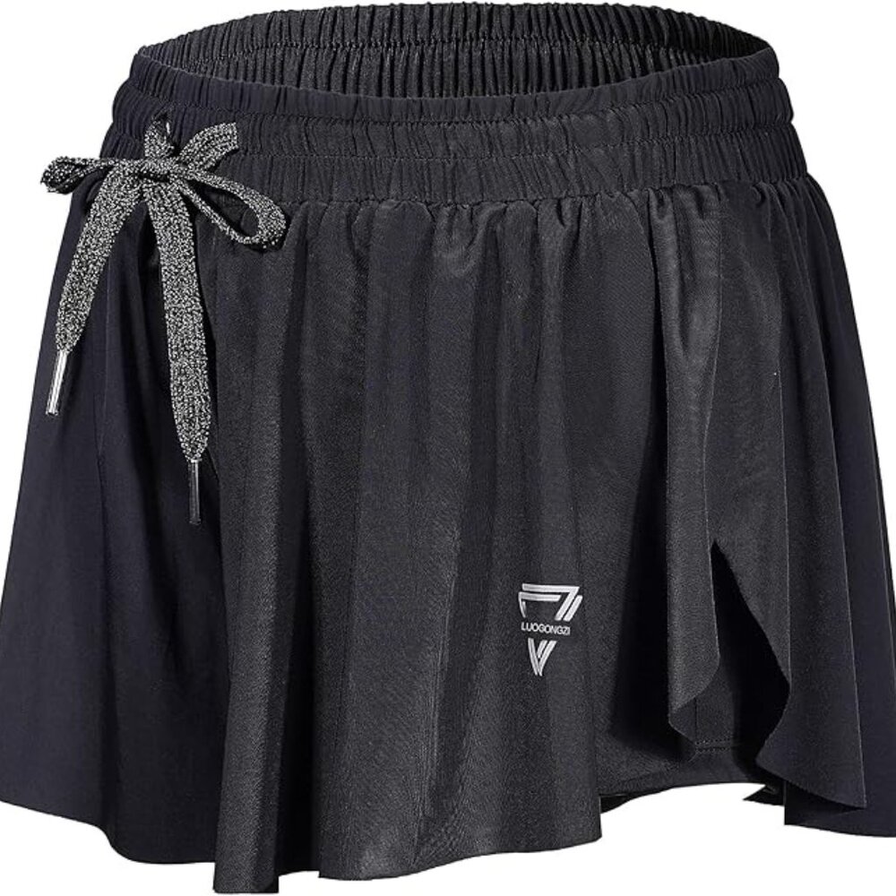 Luogongzi 2 in 1 Flowy Running Shorts for Women